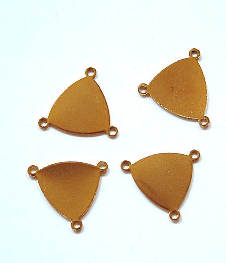 3 Loop Gold Plated Flat Setting Connector Triangle Pendant (6) mtl225E