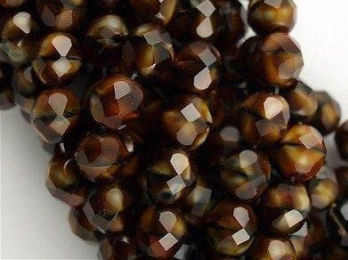 4mm Chroust Czech Firepolish Faceted Glass Beads (50)