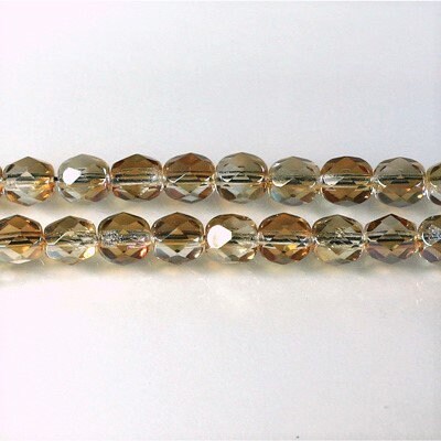 6mm Light Sapphire Celsian Czech Faceted Firepolish Glass Beads (25)
