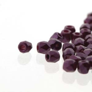 2mm Pastel Bordeaux Faceted Fire True 2 Czech Polished Glass Beads (2g)