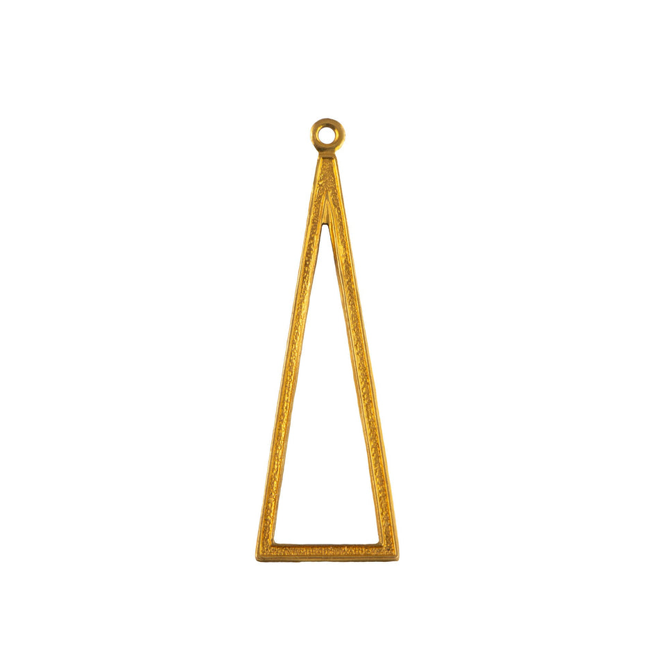 Long Triangle Findings 1 Loop Raw Brass 42mm (4)