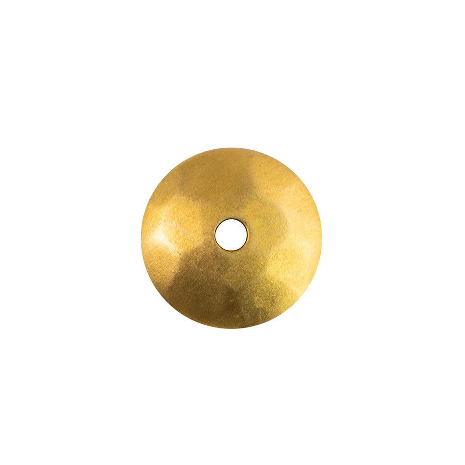 1 Hole Raw Brass Hammered Domed Bead Cap  8mm (10)