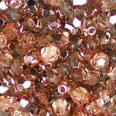 6mm Apollo Gold Czech Faceted Firepolish Glass Beads (25)