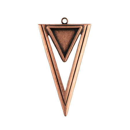 Copper Ox 1 Loop Plated Open Double Triangle Hoop Pendant with Loop (4)