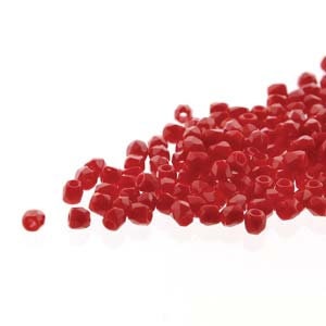 2mm Opaque Red True 2 Czech Faceted Fire Polished Glass Beads (2g)