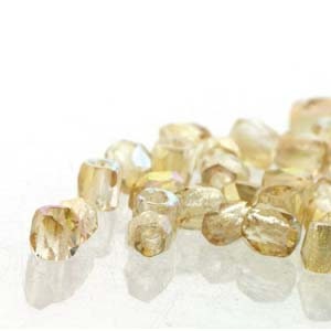 2mm Yellow Rainbow True 2 Czech Faceted Fire Polished Glass Beads (2g)