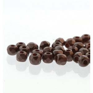 2mm Pastel Dark Brown True 2 Czech Faceted Fire Polished Glass Beads (2g)