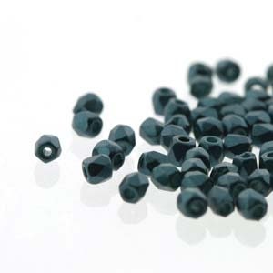 2mm Pastel Petrol True 2 Czech Faceted Fire Polished Glass Beads (2g)