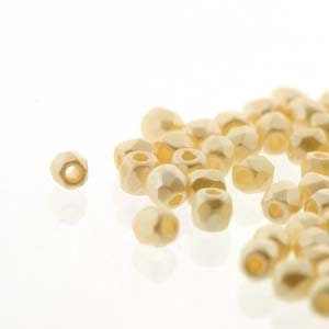 2mm Pastel Cream True 2 Czech Faceted Fire Polished Glass Beads (2g)