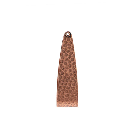 1 Hole Copper Ox Small Hammered 3D Teardrop Hoop Pendant 39x13mm (2)