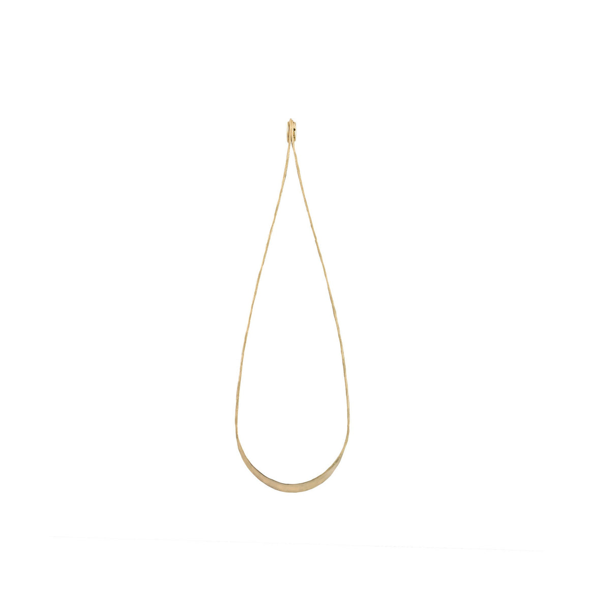 1 Hole Raw Brass Small Hammered 3D Teardrop Hoop Pendant 39x13mm (2)