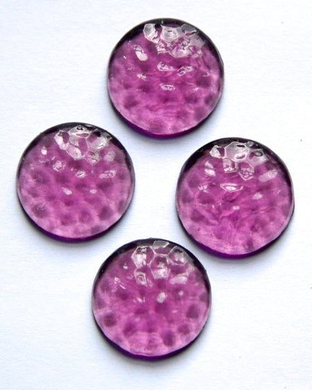 Vintage Grape Purple Glass Bumpy Top Translucent Cabochons 18mm (4) cab389