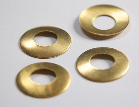 No Hole Raw Brass Dapped Open Circle Pendant Drop mtl102