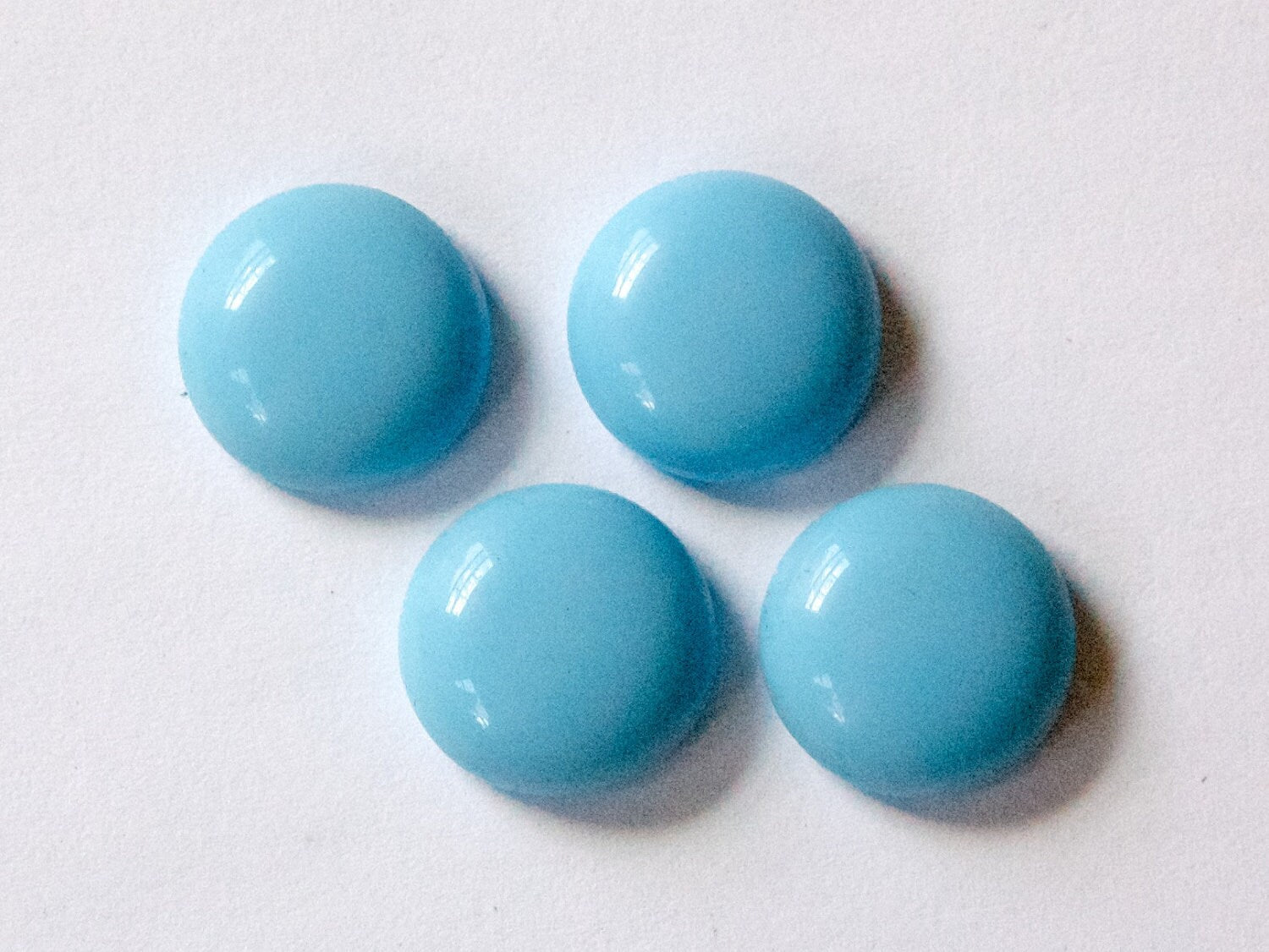 Vintage Light Blue Glass Cabochons Germany 16mm cab716C