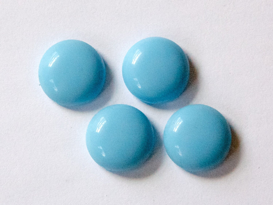 Vintage Light Blue Glass Cabochons Germany 16mm cab716C