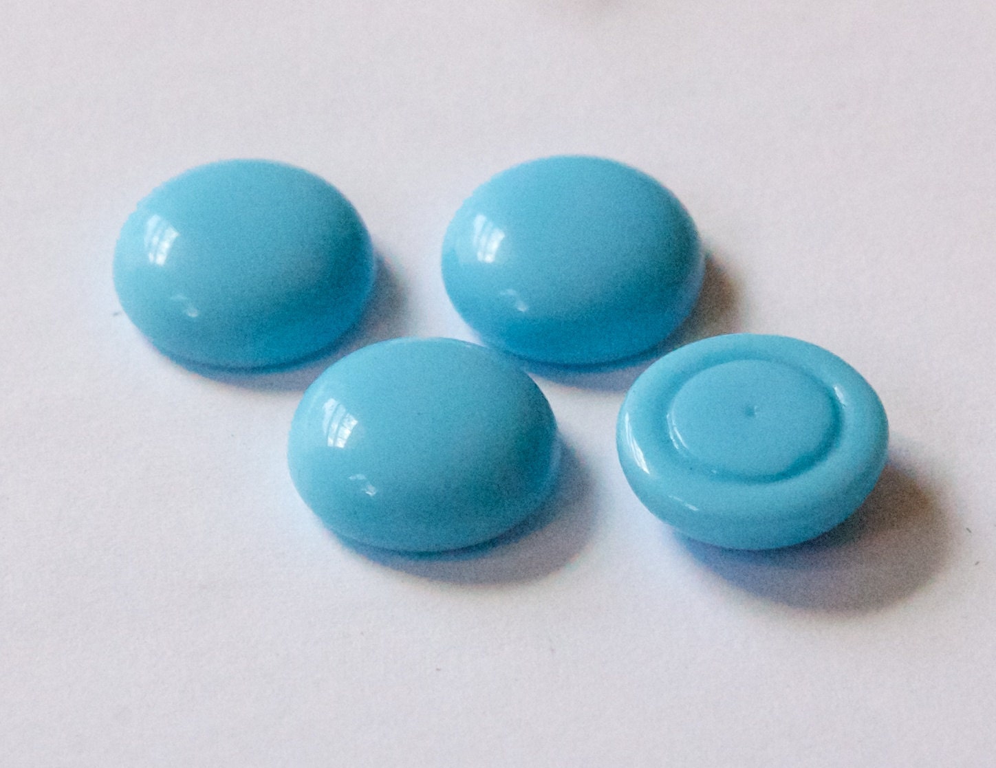 Vintage Light Blue Glass Cabochons Germany 16mm cab716C