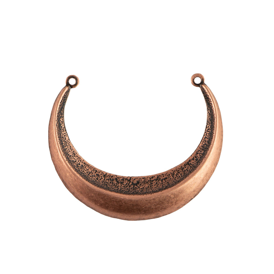 Copper Ox 2 Loop Large Dapped Crescent Pendant Link (4)