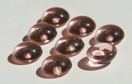 Vintage Translucent Peach Pink Glass Cabochons 10mm cab813H