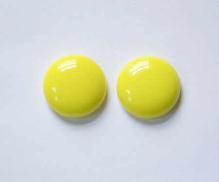 Vintage Yellow Glass Cabochons Germany 20mm cab718