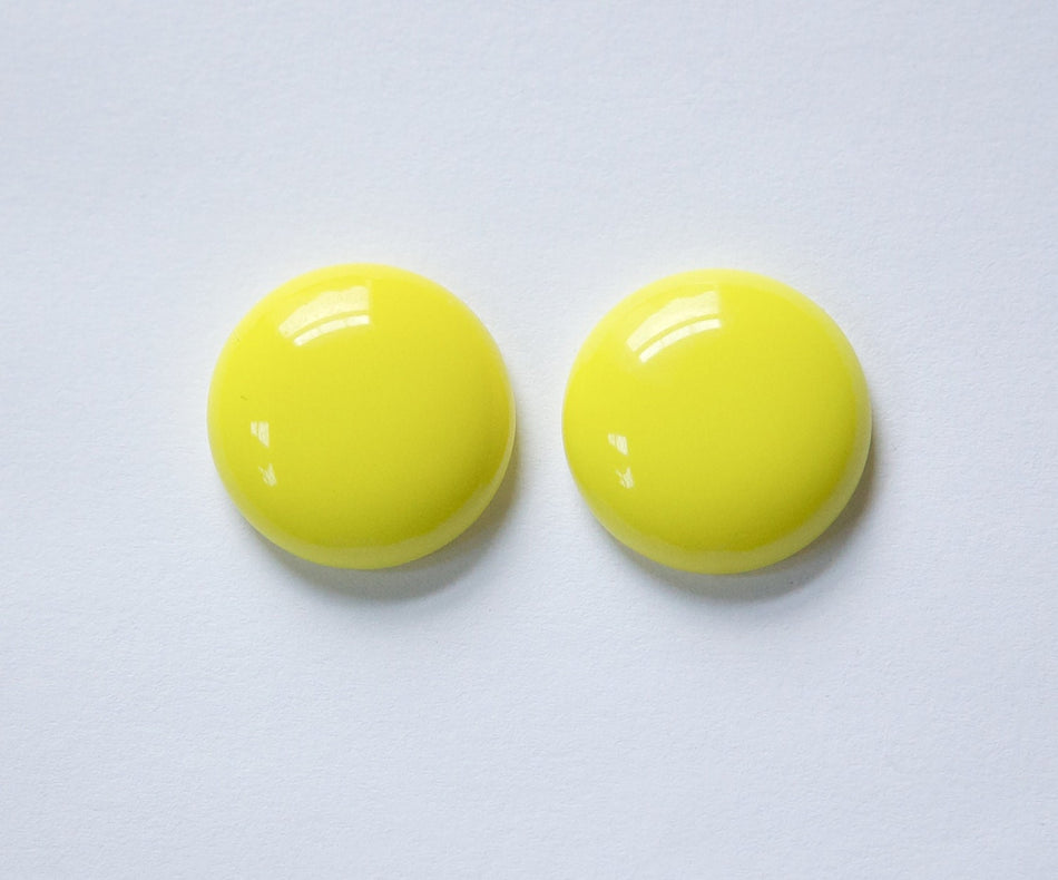 Vintage Yellow Glass Cabochons Germany 20mm cab718