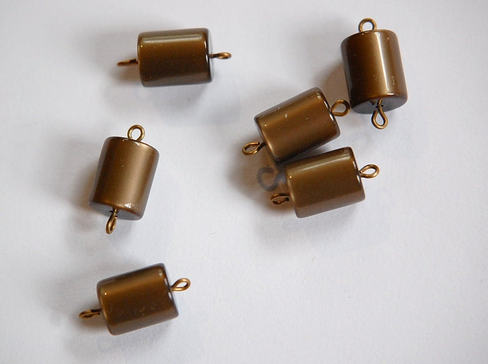 Vintage Brown Moonglow Lucite Connector Charms drp108A