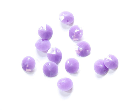 Vintage Faceted Purple Acrylic Round Disk Charms Drops 10mm (15) chr026L