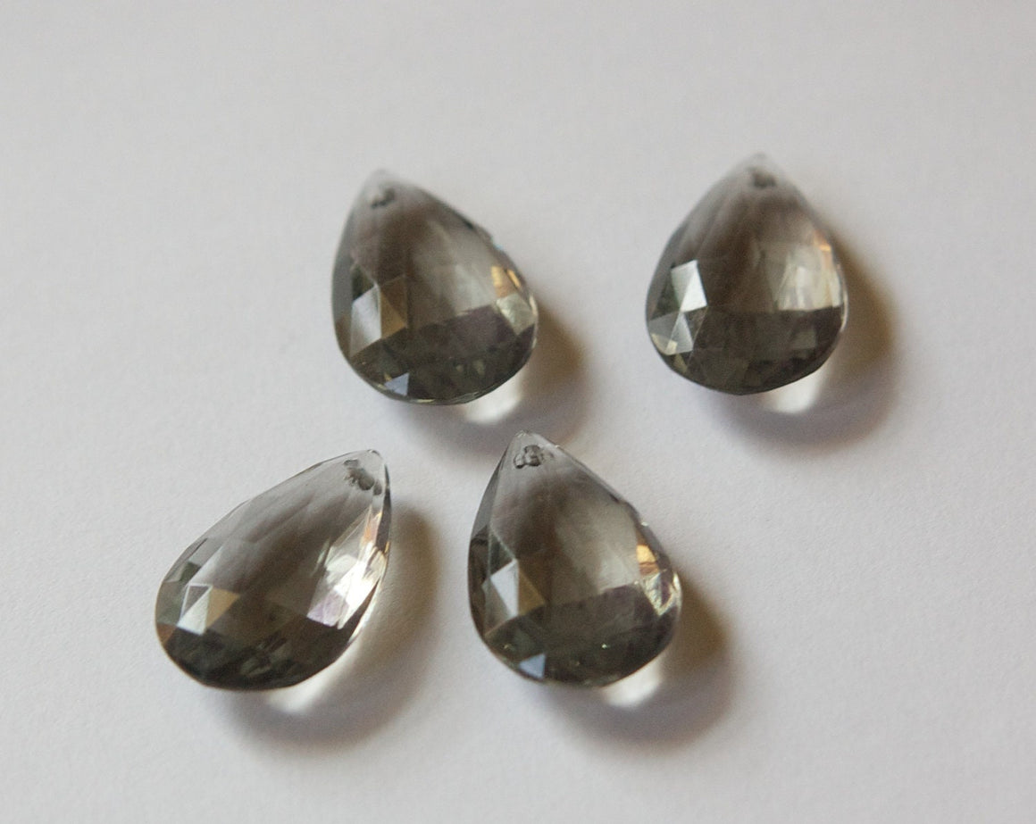 Vintage German Plastic Black Diamond Gray Faceted Pendants pnd094C