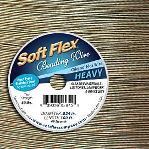 0.024in/0.61mm Golden Bronze Soft Flex Heavy Beading Wire 100ft
