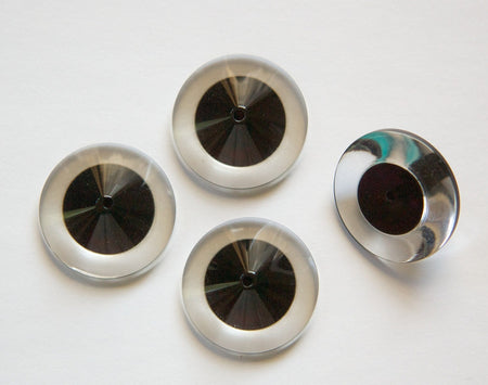 Vintage Acrylic Clear with Black Cone Triangle Beads bds979