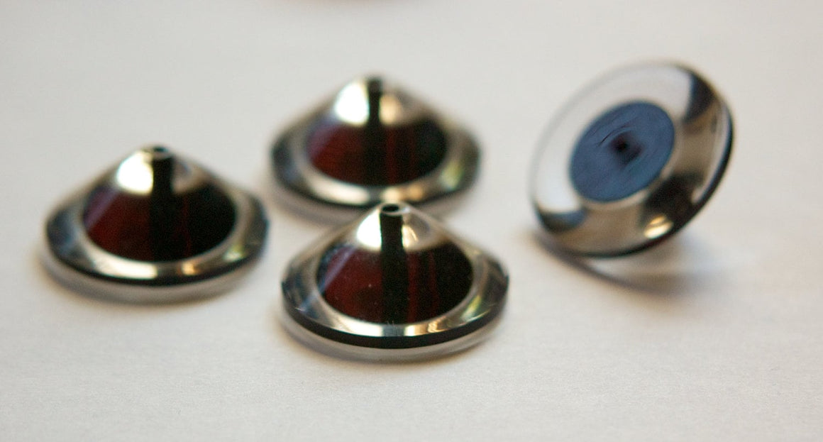 Vintage Acrylic Clear with Black Cone Triangle Beads bds979