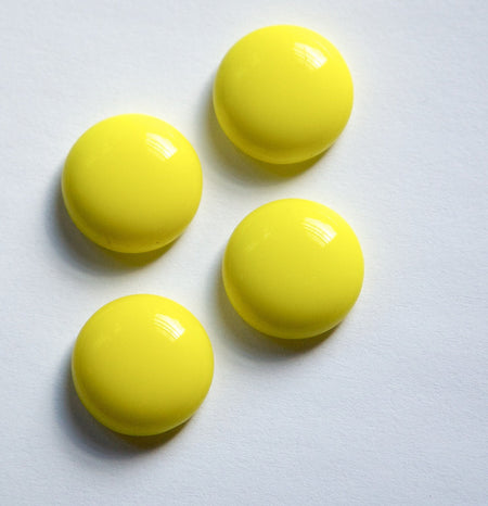 Vintage German Opaque Yellow Glass Cabochons 16mm cab716G