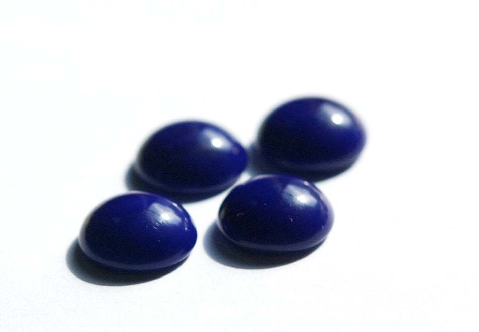 Vintage Opaque Navy Blue Glass Cabochons 13mm cab704W