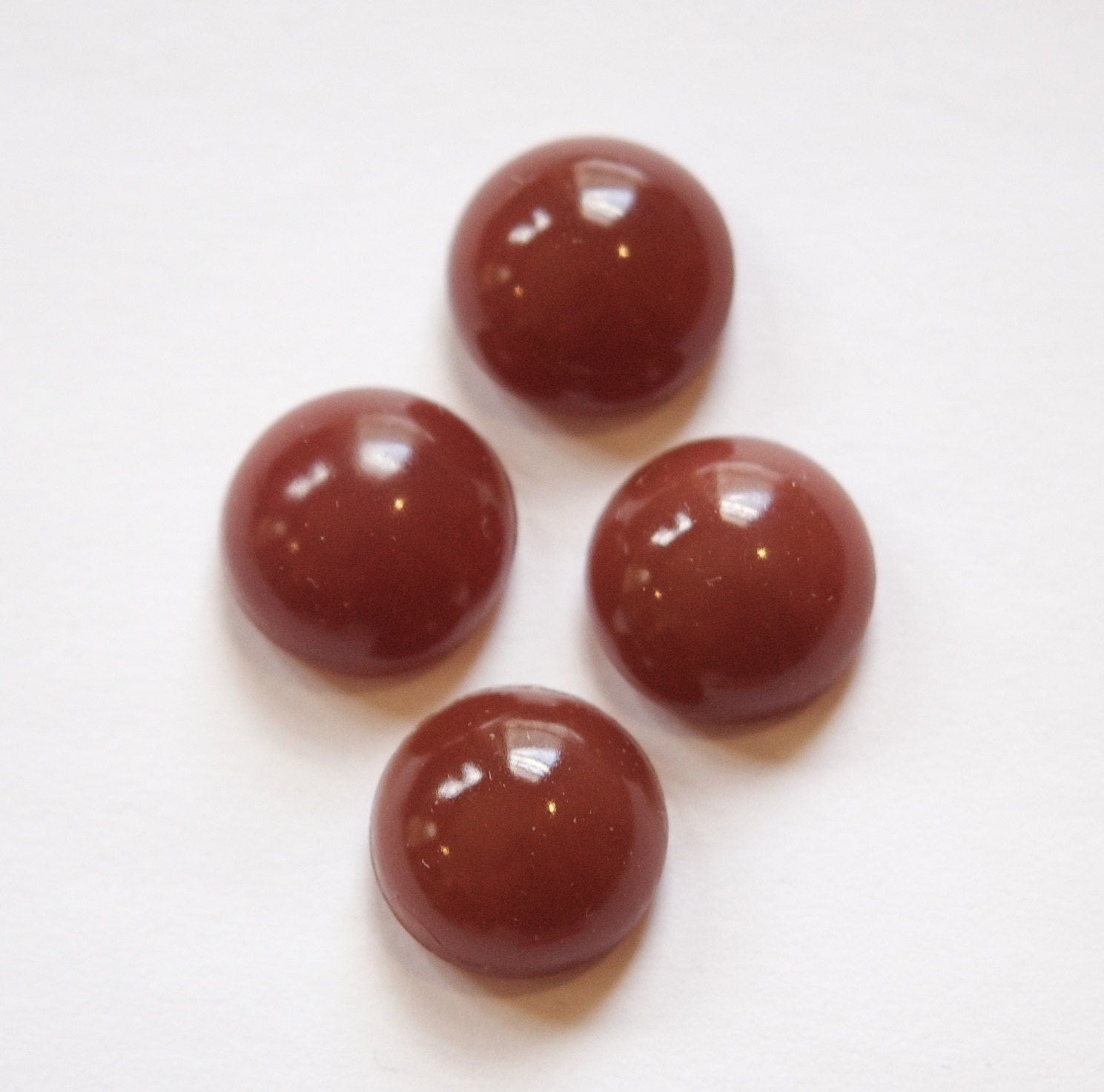 Vintage Root Beer Brown Domed Glass Cabochons 15mm cab705BB
