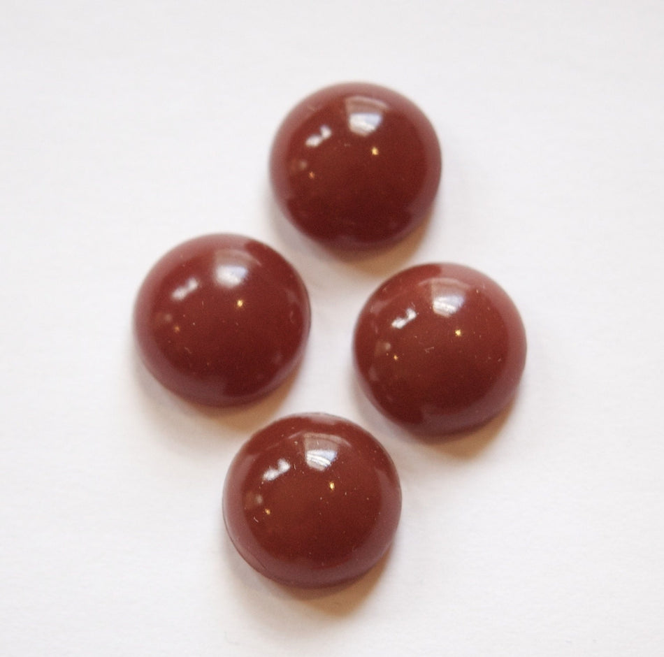 Vintage Root Beer Brown Domed Glass Cabochons 15mm cab705BB