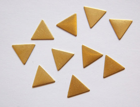 No Hole Raw Brass Triangle Charms Drops 13mm (10) mtl147B
