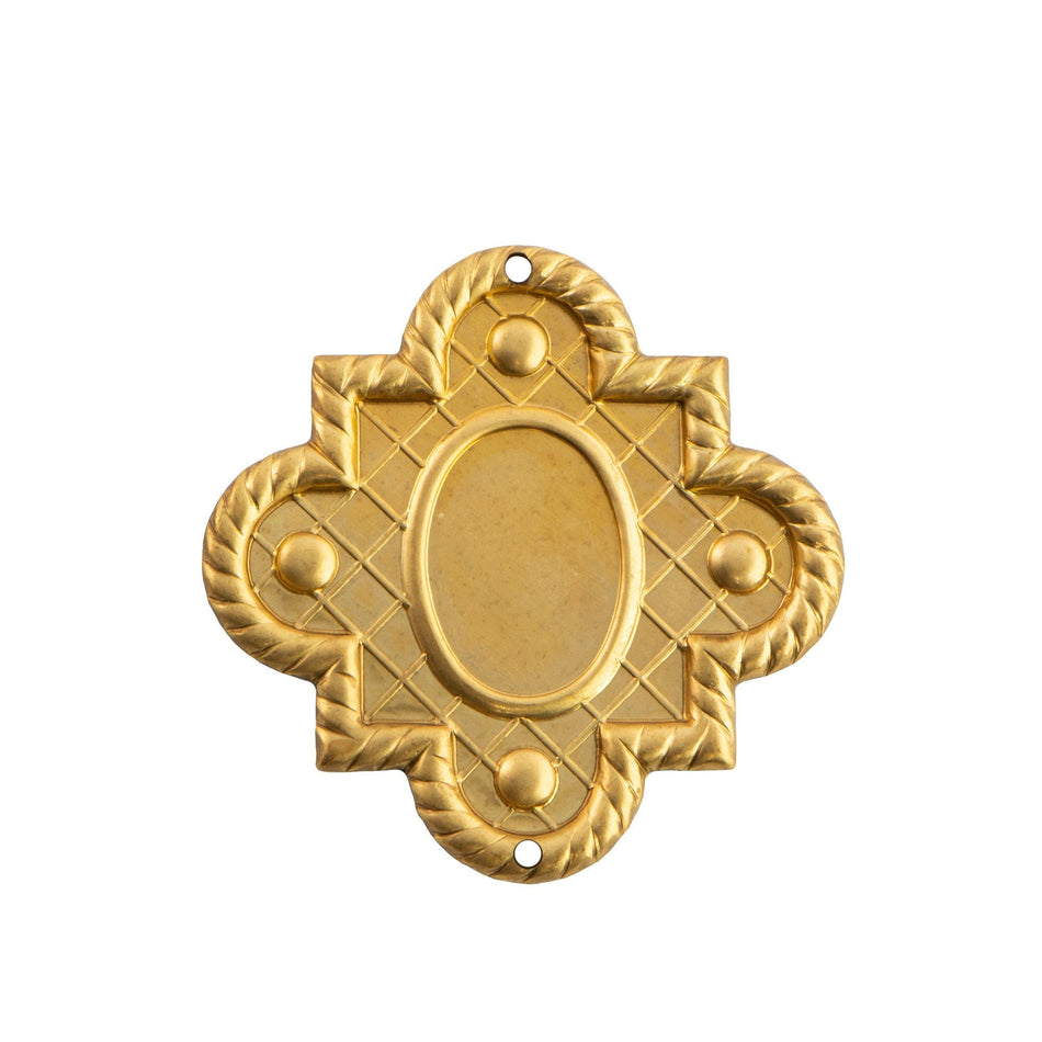 2 Hole Raw Brass Connector Pendant with Vertical 14x10mm Setting (4)