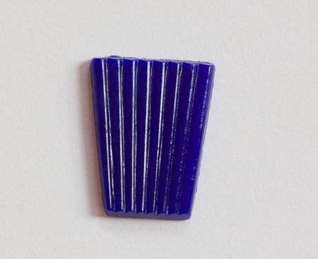 Vintage Navy Blue Glass Ribbed Trapezoid Cabochon cab291