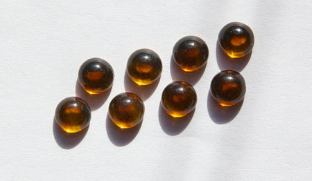 Vintage Tortoise Brown Glass Foiled Cabochons 6mm cab700E