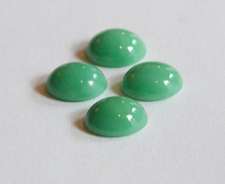 Vintage Opaque Green Glass Cabochons 10x8mm (6) cab821B