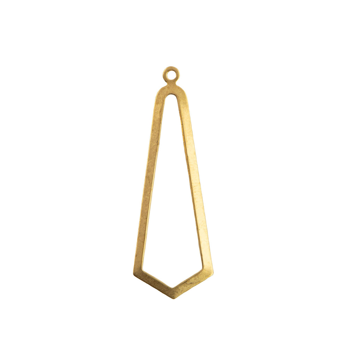 1 Loop Raw Brass Long Pointed Teardrop Pendant Drop 42x15mm (4)