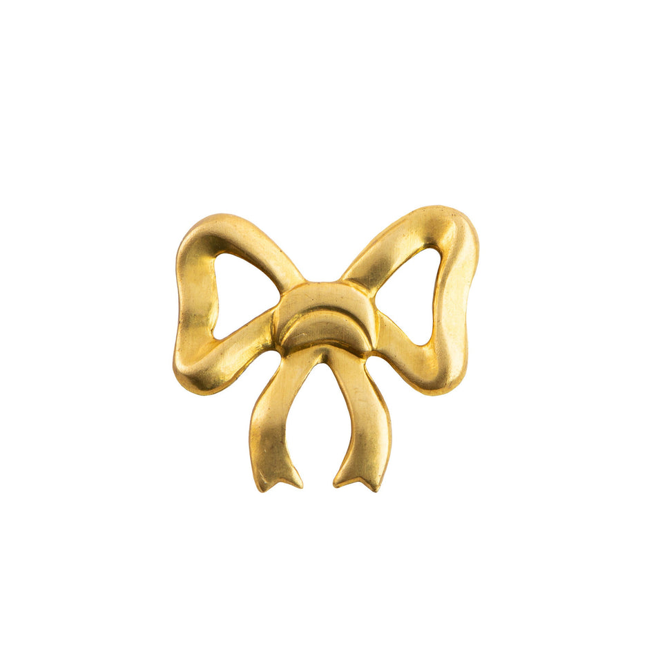 Raw Brass Bow Stamping 19x17mm (6)