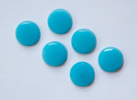 Vintage Medium Blue Glass Cabochons 9mm cab195A