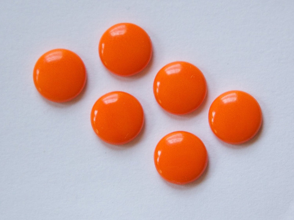 Vintage Opaque Orange Glass Cabochons 9mm cab195