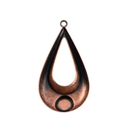 1 Loop Copper Ox Geometric Teardrop Pendants with 7mm Setting (2)