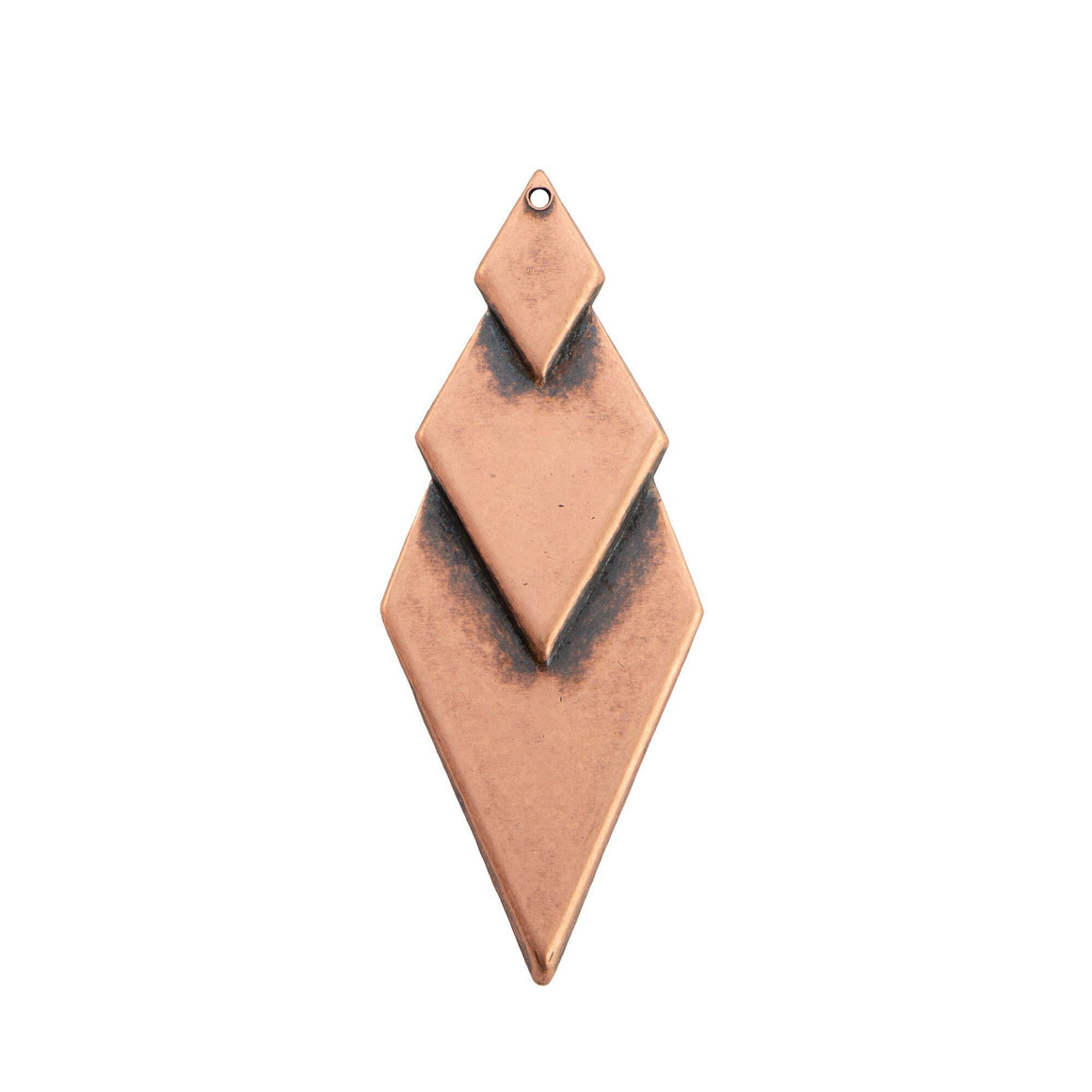 Copper Ox Plated Layered Look Diamond Pendants (4)