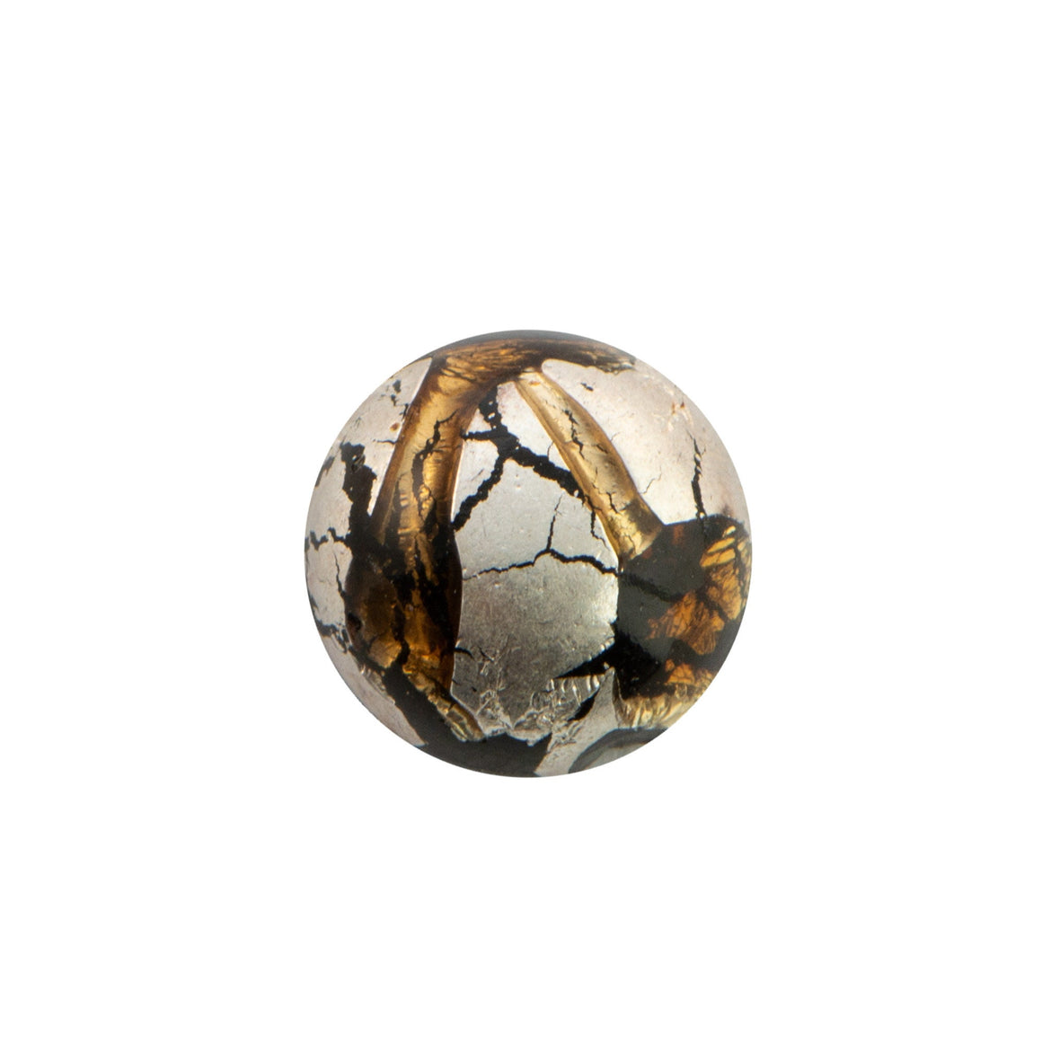 12mm Light Topaz and Silver Foil Glass Round Cabochon (2)