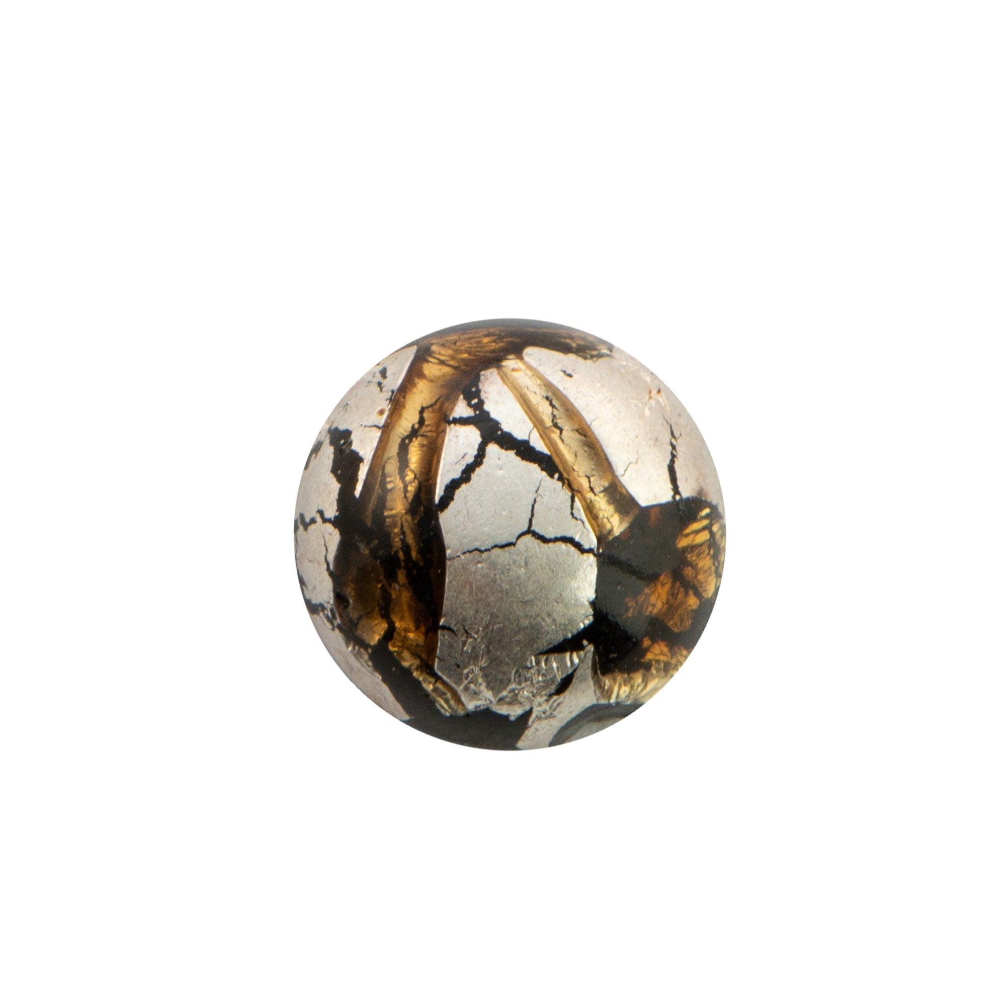 12mm Light Topaz and Silver Foil Glass Round Cabochon (2)