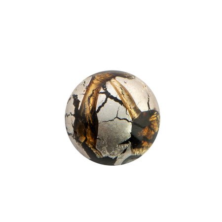 12mm Light Topaz and Silver Foil Glass Round Cabochon (2)