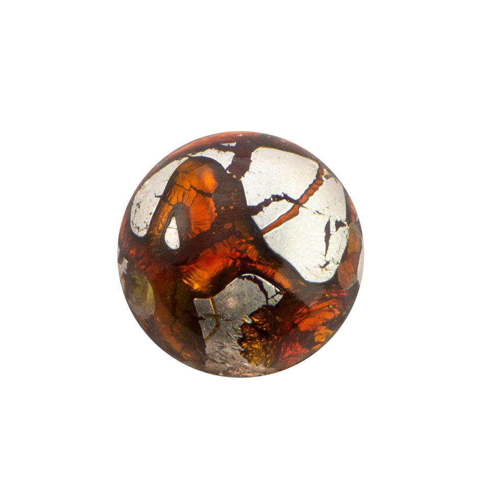 15mm Topaz and Silver Foil Glass Round Cabochon (2)