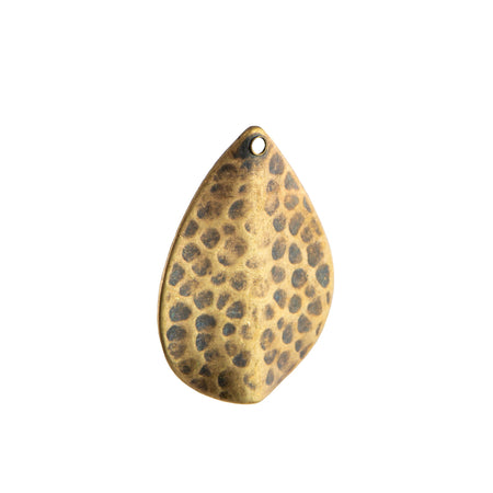1 Hole Pinched Hammered Teardrop Pendant (4)